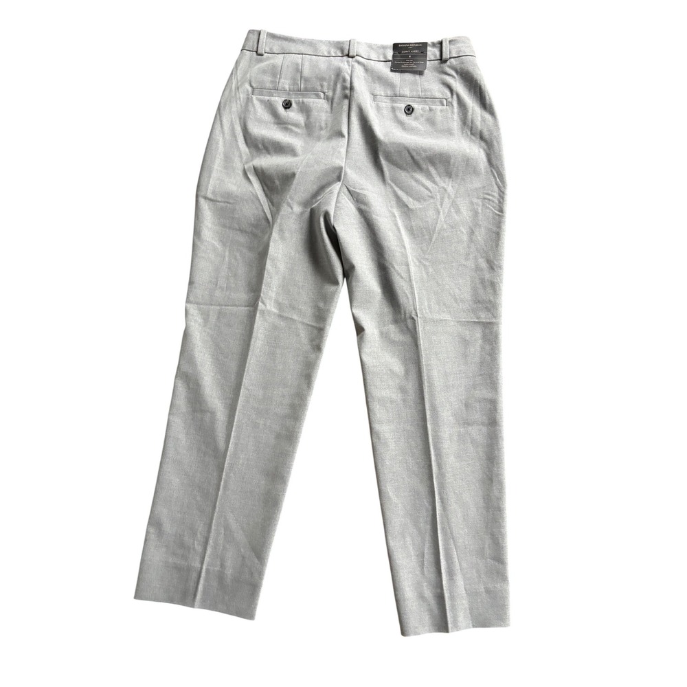 Banana Republic Curvy Avery Grey Ankle Pants Mid Rise Straight Pant Womens 8 NWT - Picture 2 of 4